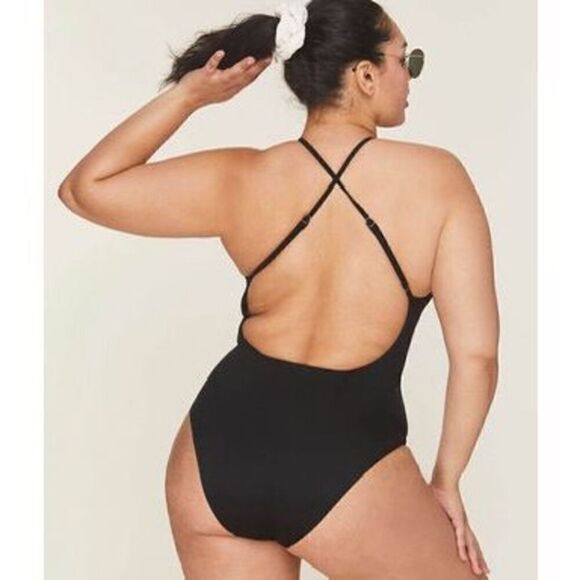 NWT Andie Swim The Asbury One Piece Swimsuit Ribbed In Siren Size Large - Picture 2 of 6